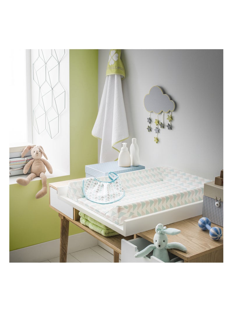 Matelas à langer luxe 50x70 cm Géométrique bleu - Babycalin Bleu - Kiabi