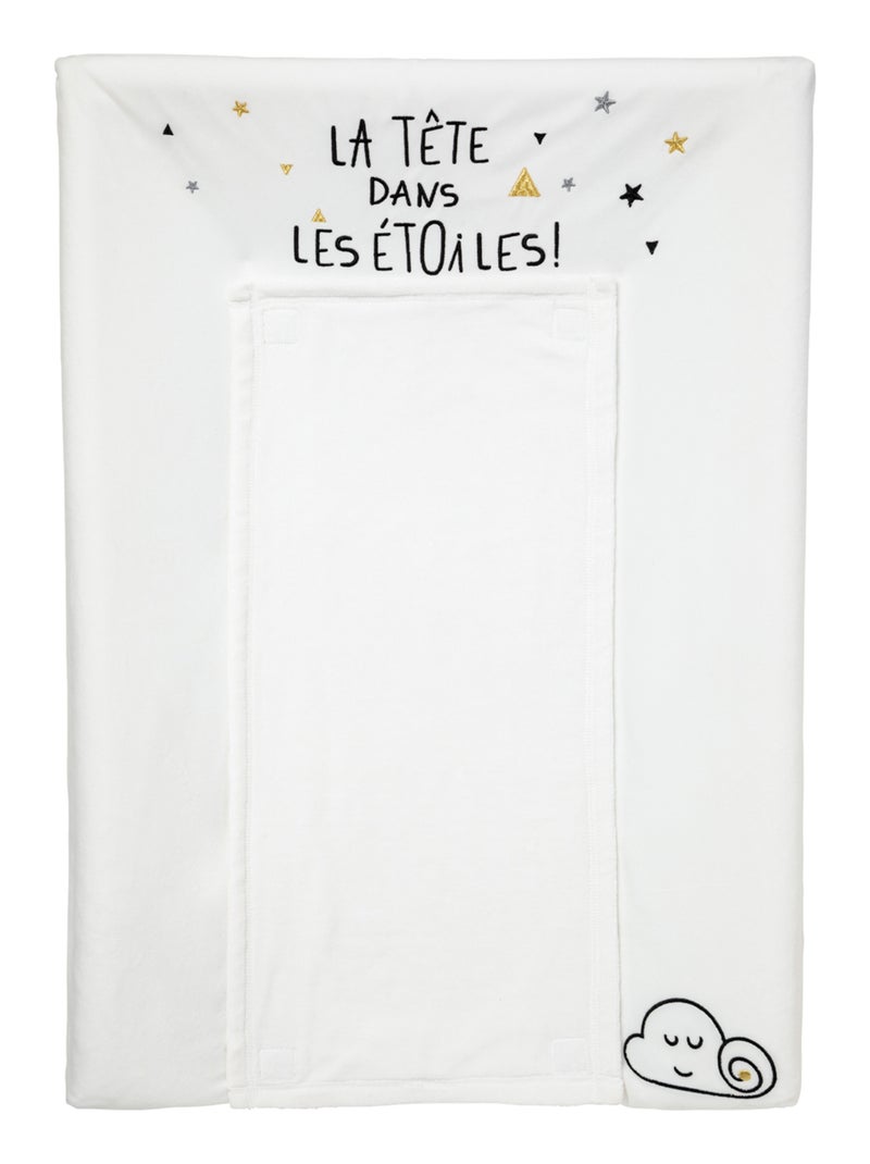 Matelas à langer Luxe Intégral en velours Blanc Doré Noir - Kiabi