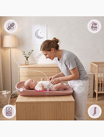 Matelas à langer plan souple imperméable ceinture de sécurité moby-system