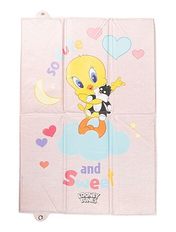 Matelas à langer pliable Looney Tunes pour enfant, peu encombrant et moelleux