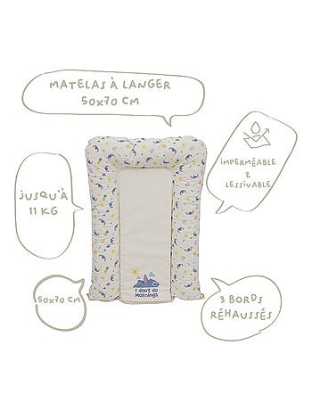 Matelas à langer pour bébé Flocons - Stitch - Babycalin