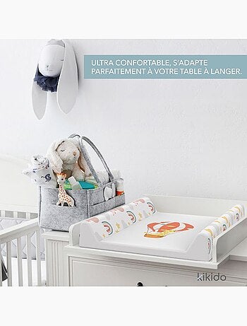 Matelas à langer rigide 50x70 cm imperméable motif montgolfière - kikido