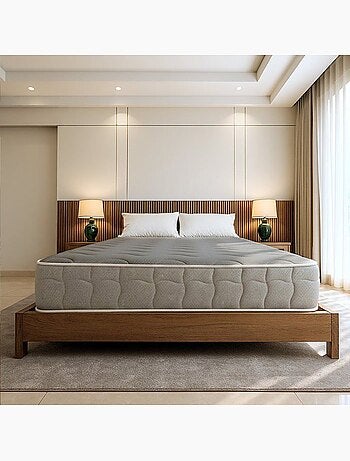 Matelas à mémoire de forme THE WHITE STONE - H.18 cm - Orthopédique - Antibactérien
