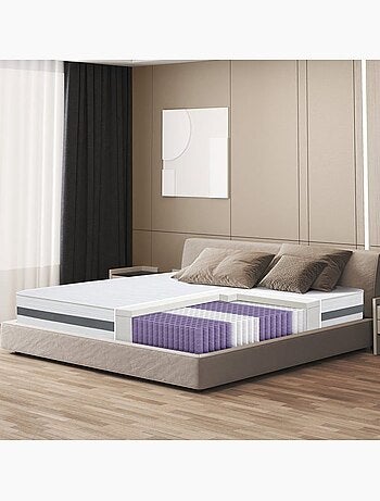 Matelas à ressorts ensachés THE WHITE STONE - H.20 cm - Orthopédique