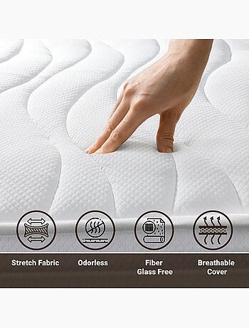 Matelas à ressorts ensachés THE WHITE STONE - H.20 cm - Orthopédique