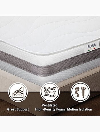 Matelas à ressorts ensachés THE WHITE STONE - H.20 cm - Orthopédique