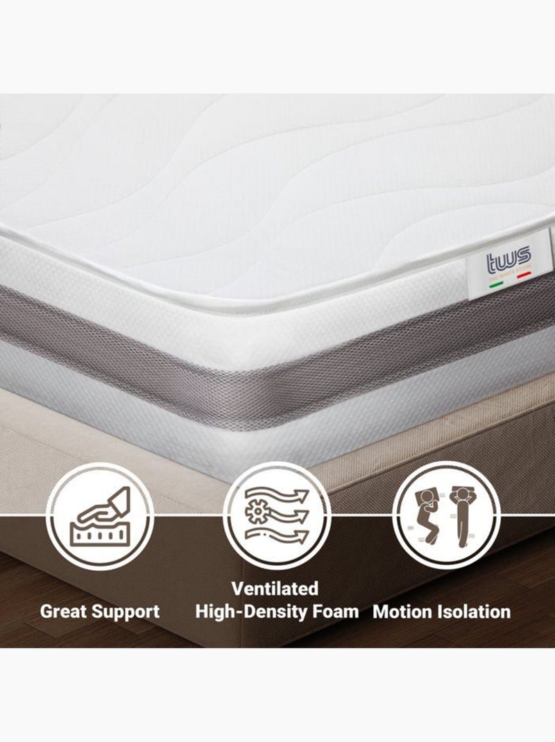 Matelas à ressorts ensachés THE WHITE STONE - H.20 cm - Orthopédique Blanc - Kiabi