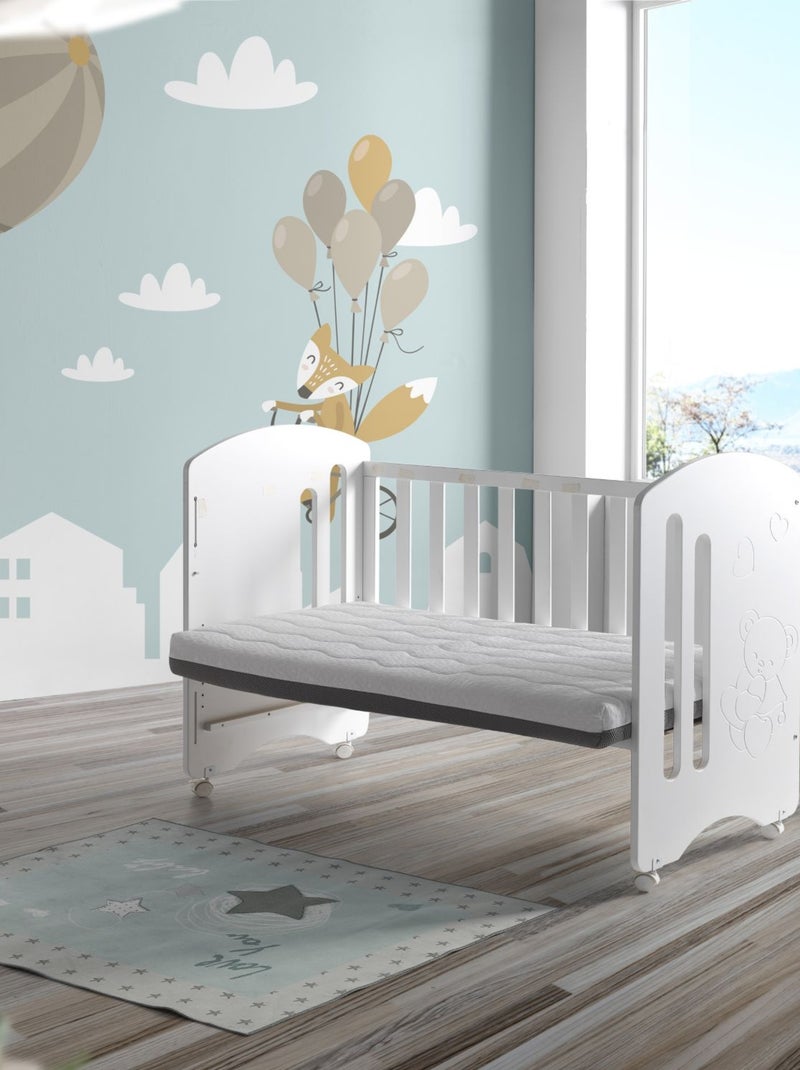 Matelas ANABEL 60X120 CM, Hauteur 11 CM – Respirant, Ergonomique, respirant, doux et confortable Blanc - Kiabi