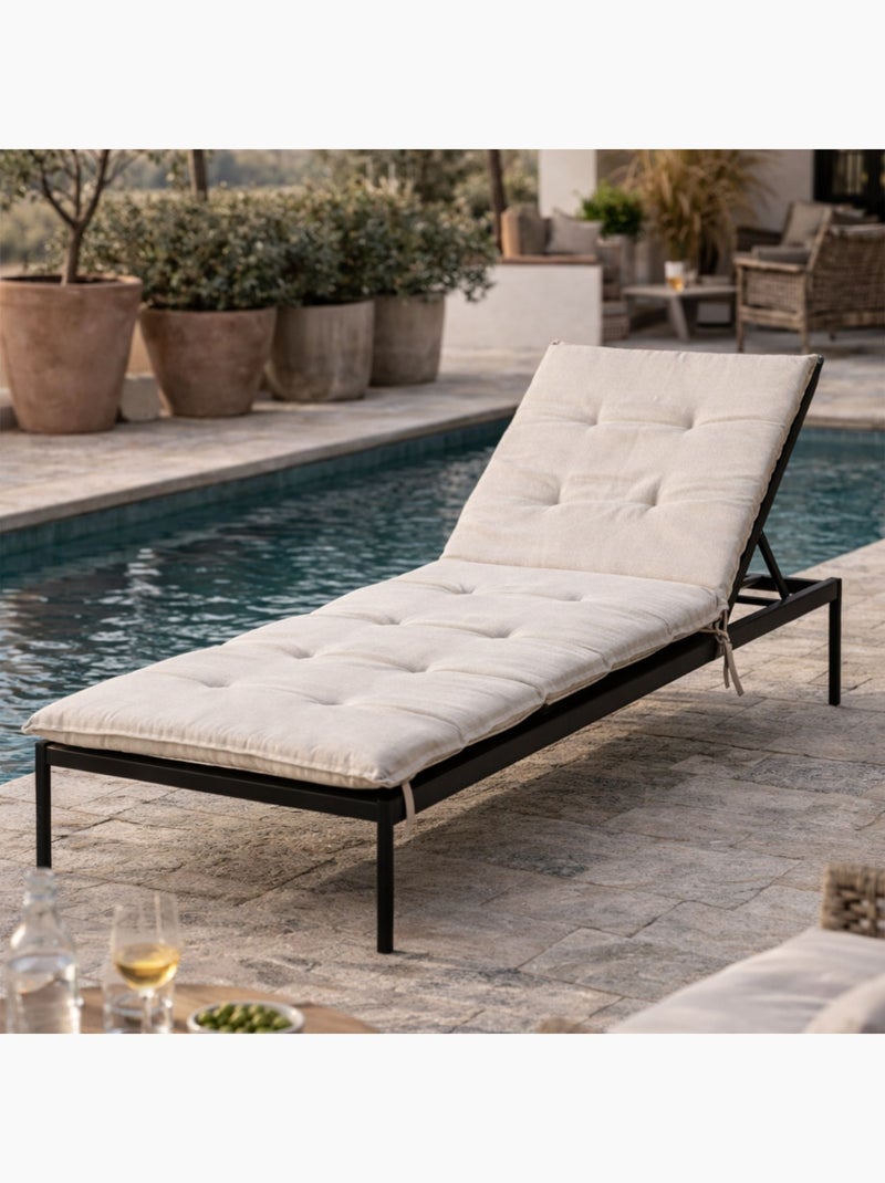 Matelas bain de soleil capitonné haute résistance FERRET Beige coquille - Kiabi