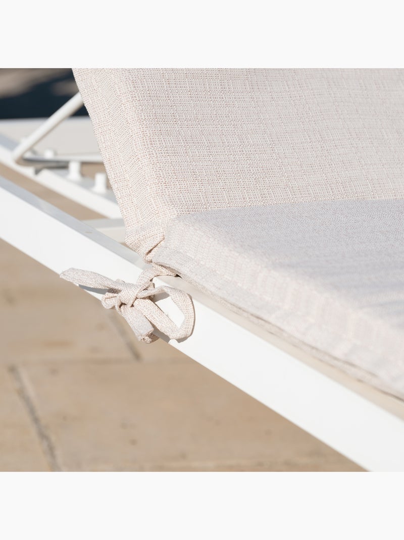 Matelas bain de soleil capitonné haute résistance FERRET Beige coquille - Kiabi