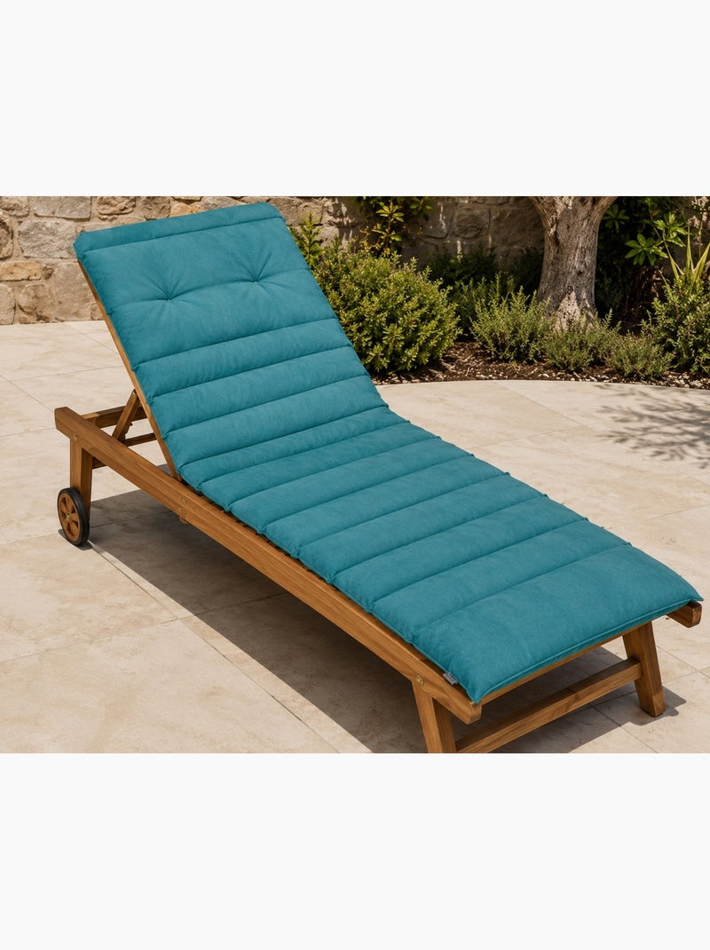 Matelas Bain de soleil en coton bleu 60 x 180 cm Bleu - Kiabi
