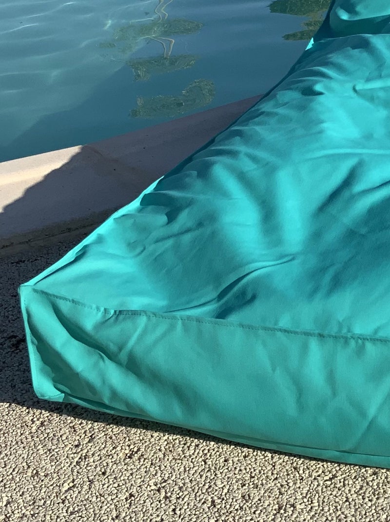 Matelas bain de soleil en microbille Bleu turquoise - Kiabi