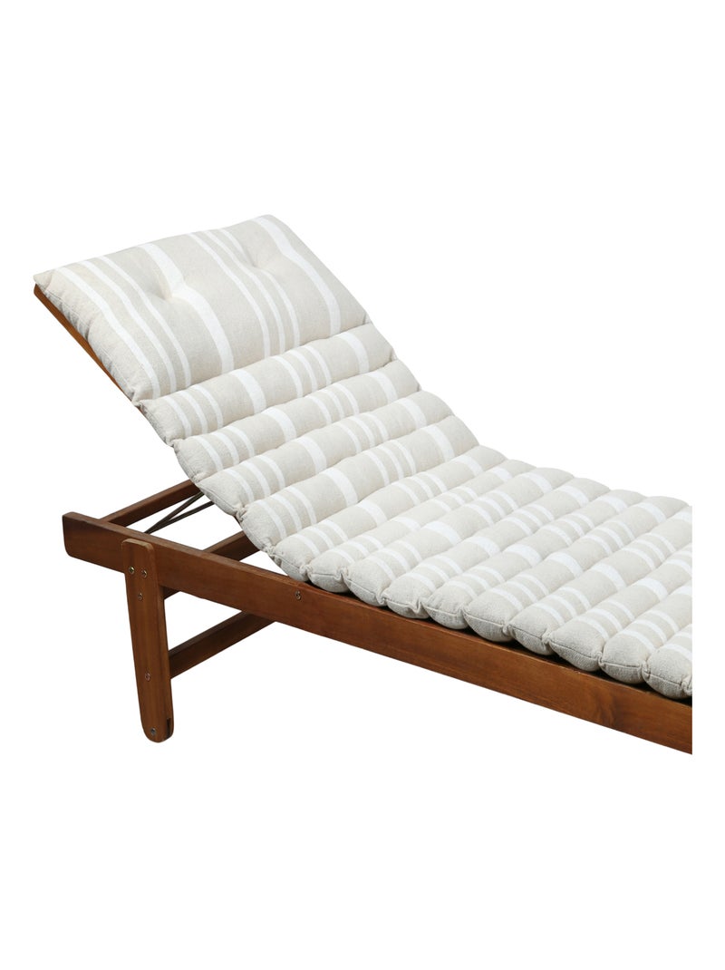 Matelas bain de soleil extérieur à rayures Blanc - Kiabi