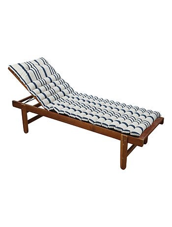 Matelas bain de soleil extérieur à rayures