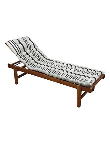 Matelas bain de soleil extérieur à rayures