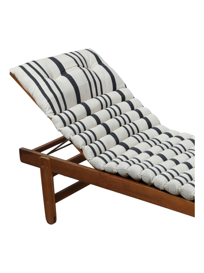 Matelas bain de soleil extérieur à rayures Gris foncé - Kiabi