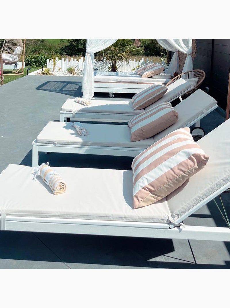 Matelas Bain de soleil extérieur imperméable MINORQUE Ecru - Kiabi