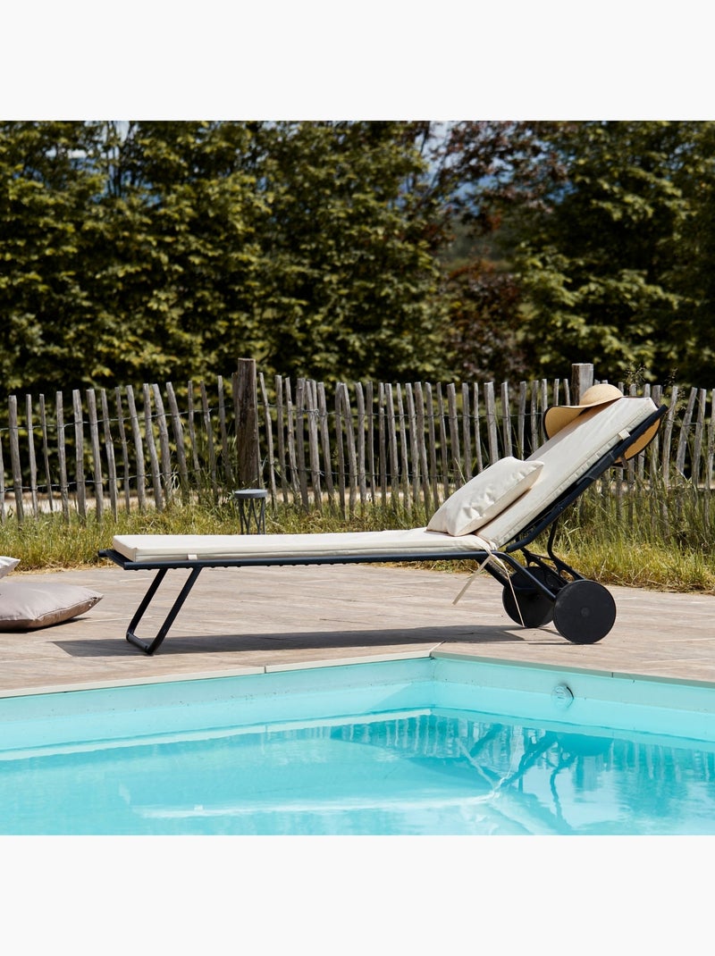 Matelas Bain de soleil extérieur imperméable MINORQUE Ecru - Kiabi