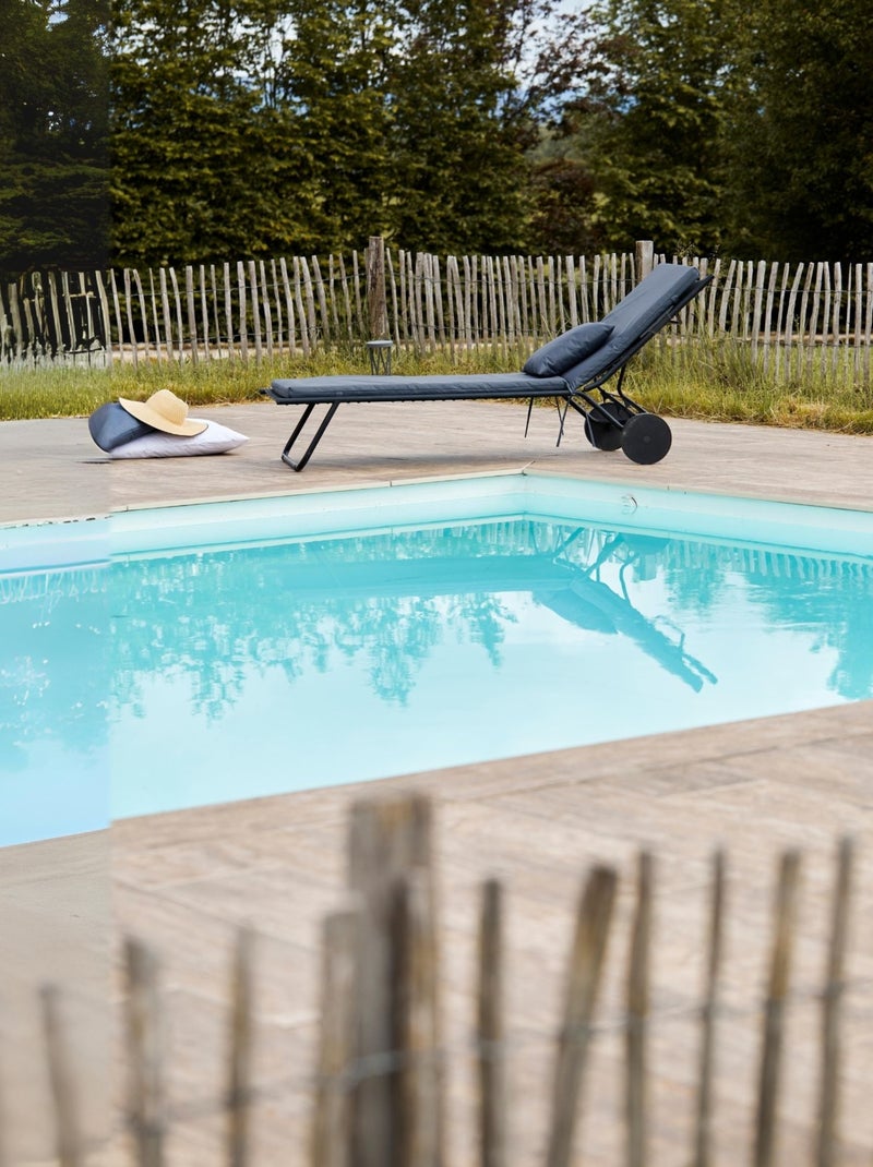 Matelas Bain de soleil extérieur imperméable MINORQUE gris anthracite - Kiabi