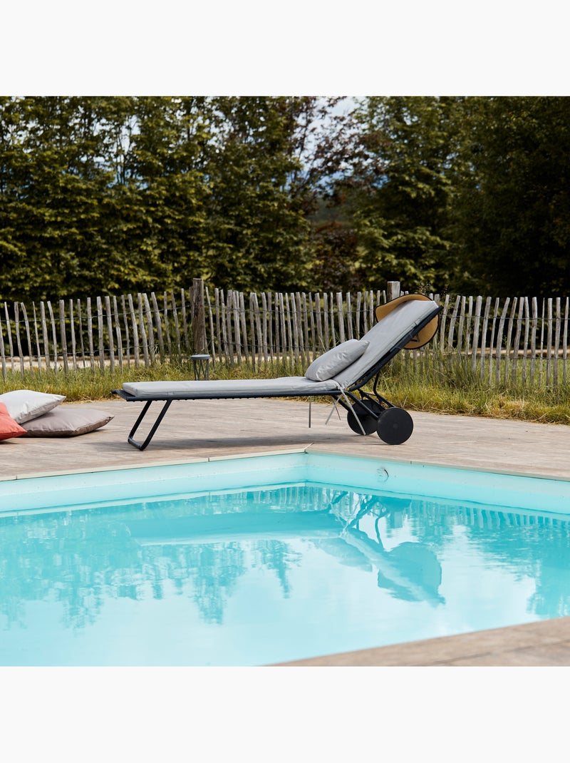 Matelas Bain de soleil extérieur imperméable MINORQUE Gris clair - Kiabi