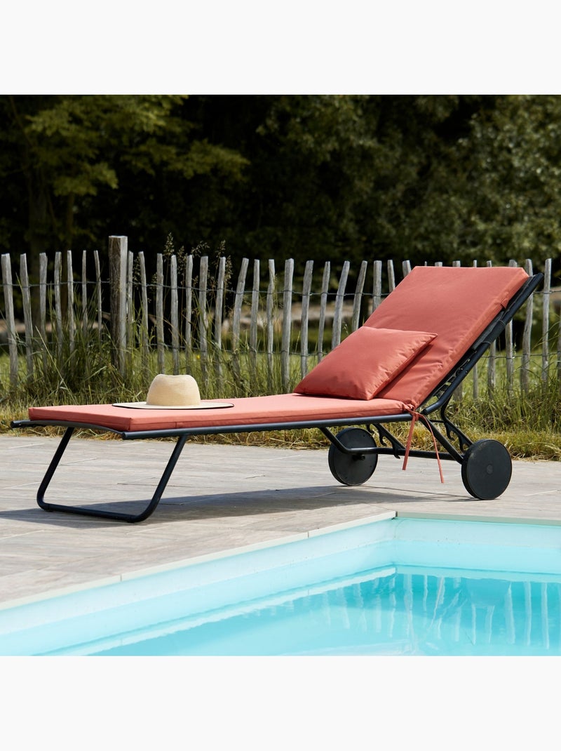 Matelas Bain de soleil extérieur imperméable MINORQUE Terracotta - Kiabi