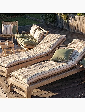 Matelas bain de soleil extérieur rayé
