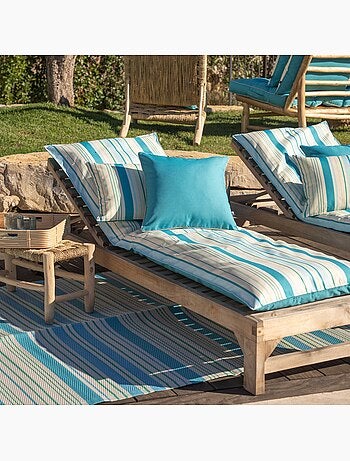 Matelas bain de soleil extérieur rayé