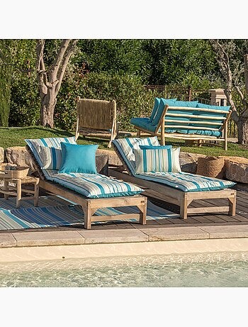 Matelas bain de soleil extérieur rayé