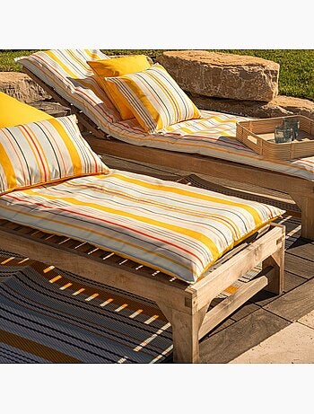 Matelas bain de soleil extérieur rayé