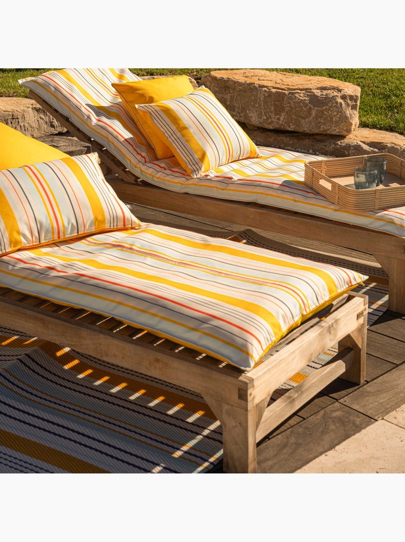 Matelas bain de soleil extérieur rayé Jaune foncé - Kiabi
