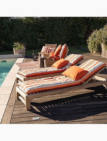 Matelas bain de soleil extérieur rayé
