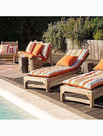 Matelas bain de soleil extérieur rayé