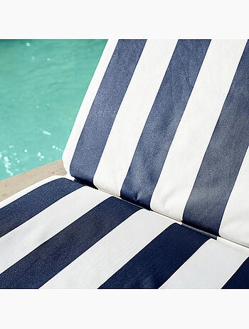 Matelas bain de soleil imperméable déhoussable à rayures ARCACHON