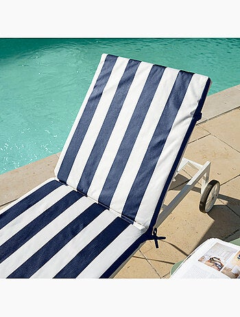 Matelas bain de soleil imperméable déhoussable à rayures ARCACHON