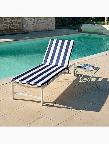 Matelas bain de soleil imperméable déhoussable à rayures ARCACHON