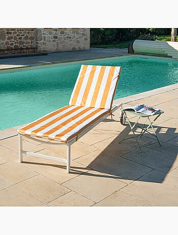 Matelas bain de soleil imperméable déhoussable à rayures ARCACHON