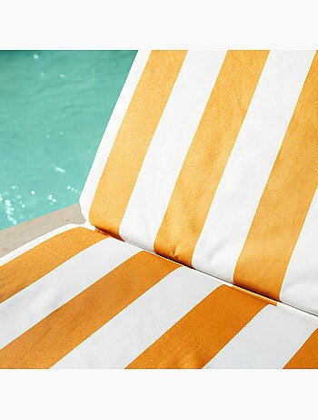 Matelas bain de soleil imperméable déhoussable à rayures ARCACHON