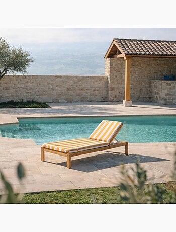 Matelas bain de soleil imperméable déhoussable à rayures ARCACHON