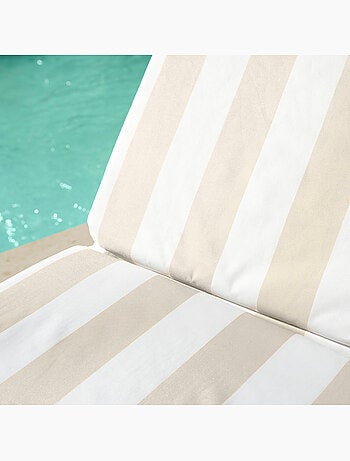 Matelas bain de soleil imperméable déhoussable à rayures ARCACHON