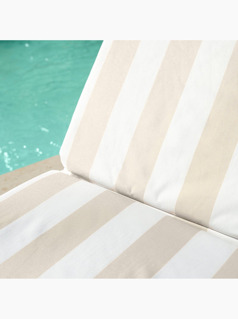 Matelas bain de soleil imperméable déhoussable à rayures ARCACHON Lin - Kiabi