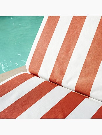 Matelas bain de soleil imperméable déhoussable à rayures ARCACHON