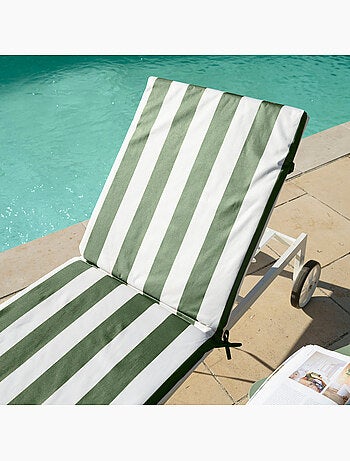Matelas bain de soleil imperméable déhoussable à rayures ARCACHON