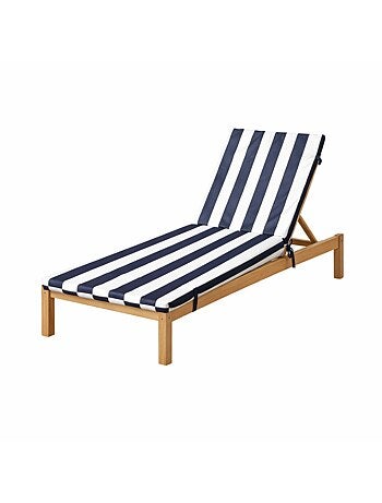 Matelas bain de soleil imperméable déhoussable à rayures pour transat ARCACHON