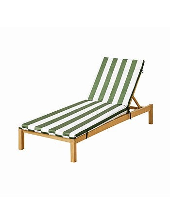 Matelas bain de soleil imperméable déhoussable à rayures pour transat ARCACHON