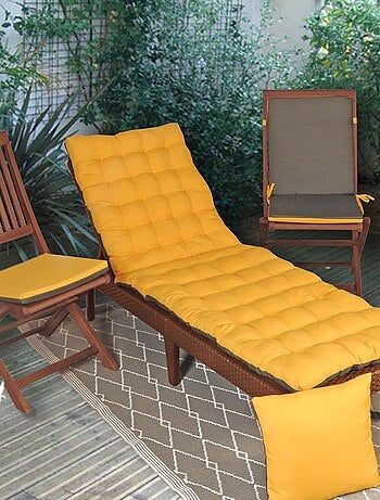 Matelas bain de soleil imperméable, pour transat, en Tissu déperlant bicolore Imprimé, Lot de 2.