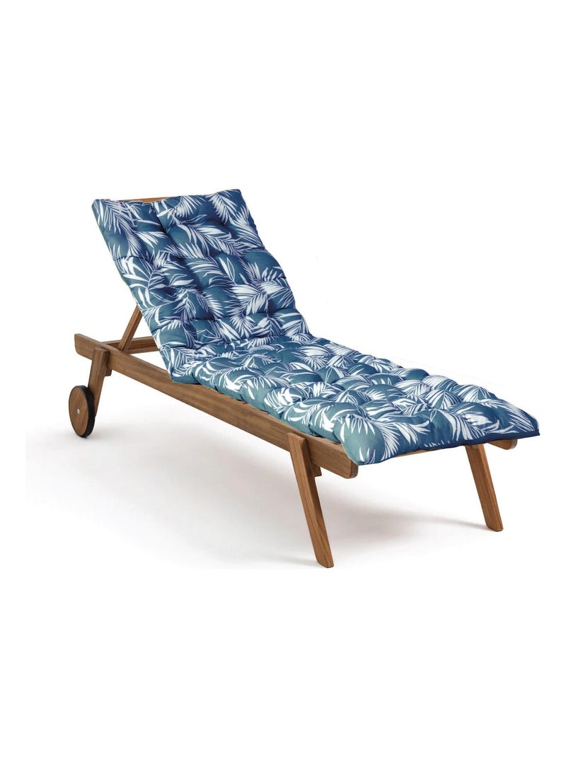 Matelas bain de soleil imperméable, pour transat, en Tissu déperlant bicolore Imprimé. Bleu Bleu - Kiabi