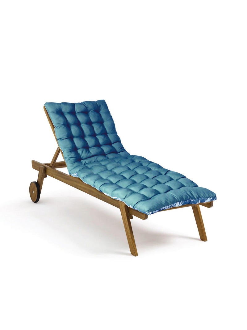Matelas bain de soleil imperméable, pour transat, en Tissu déperlant bicolore Imprimé, Lot de 2. Bleu - Kiabi