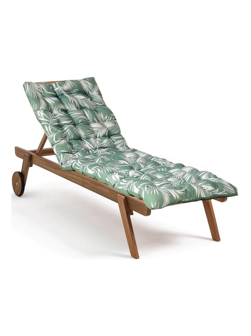 Matelas bain de soleil imperméable, pour transat, en Tissu déperlant bicolore Imprimé, Lot de 2. Vert - Kiabi