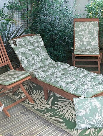 Matelas bain de soleil imperméable, pour transat, en Tissu déperlant bicolore, Lot de 4.