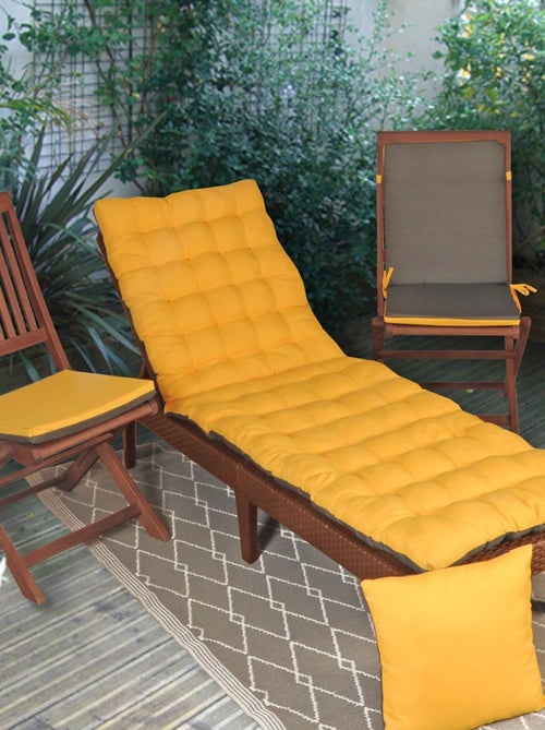 Matelas bain de soleil imperméable, pour transat, en Tissu déperlant bicolore, Lot de 2. - Kiabi Matelas bain de soleil imperméable, pour transat, en Tissu déperlant bicolore, Lot de 2. - Kiabi